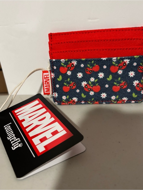 Loungefly Handbags - Marvel Red and Navy Cherry Card Wallet Loungfly